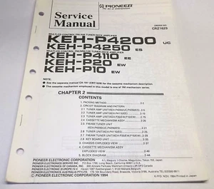 Pioneer AM-FM Kassette KEH-P4200 P4250 P4110 P20 P10 Mikrofiche Service Manual - Bild 1 von 1