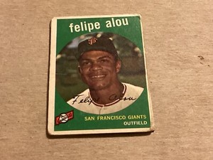 1959 TOPPS FELIPE ALOU ROOKIE Card Lot RC SF Giants #102 - EX+ - Lite Corner Wea