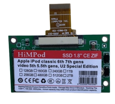 For iPod Classic 7th Gen 160gb SSD Upgrade 160GB  Hard Drive 1.8" MK1634GAL ZIF - Image 1 of 3