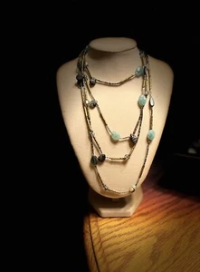 SILAPADA STERLING SILVER/BRASS BLUE QUARTZ KYANITE SHELL BEAD "OLIVIA" NECKLACE - Picture 1 of 6