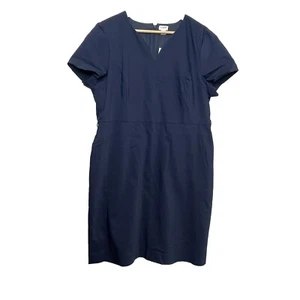 Vestido Vaina J Crew Factory Manga Corta Azul Marino Talla 18 - Nuevo con Etiquetas - Falta Cinturón - Imagen 1 de 10