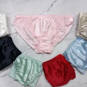 8 pezzi mutandine bikini donna 100% seta pizzo taglia: M L XXL - Foto 1 di 12