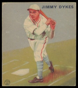 1933 World Wide Gum V353 - Jimmie Dykes - #6  Chicago White Sox - Trimmed