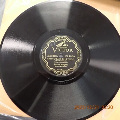 E+ 78 Jimmie Rodgers Victor 22488 Anniversary Blue Yodel No. 7 Any Old Time - Image 1 of 2