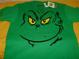 DR SEUSS How The GRINCH Stole CHRISTMAS - Giant Evil Face T-Shirt New! NWT LARGE - Picture 1 of 1