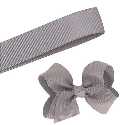 5 Yards Solid Silver Grey Gray Grosgrain Ribbon Yardage DIY Crafts Bows USA - Image 1 of 2