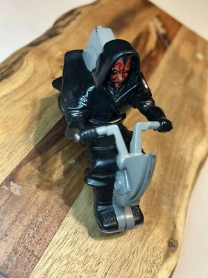 "FIGURA DE ACCIÓN de Darth Maul de juguete de Star Wars de colección en motocicleta de 5"" de largo" Foto 1 de 4