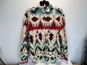CHEMISE VINTAGE EN FLANELLE COUVERTURE NAVAJO AZTÈQUE SUD-OUEST FEMME WOOLRICH M/L FABRIQUÉE AUX ÉTATS-UNIS - Photo 1/17