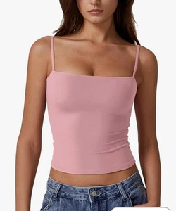 New Size Small Women's Double Lined Basic Tank Top, Adjustable Spaghetti Straps - Picture 1 of 10