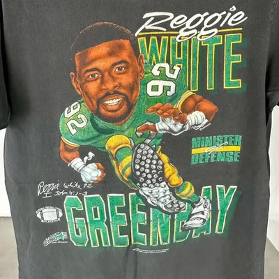Camiseta Reggie White Green Bay Packers Caricatura NFL Años 90 AN57235 Foto 1 de 2