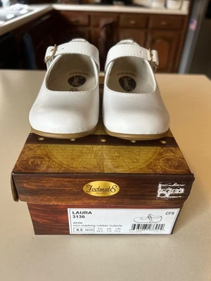 Vestido Footmates Niñas Laura 8.5 M Mary Jane Blanco Formal Clásico Nuevo Cuero Foto 1 de 4