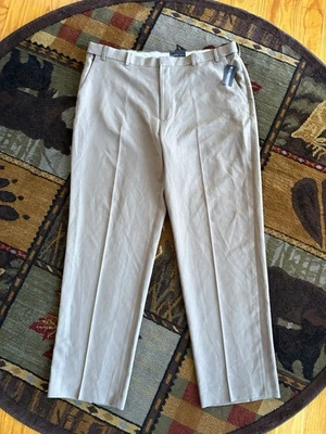 Pantalones VanHeusen Sin Hierro Extensor Cintura Bronceados 42x34 Nuevos con Etiquetas Para Hombre Foto 1 de 4