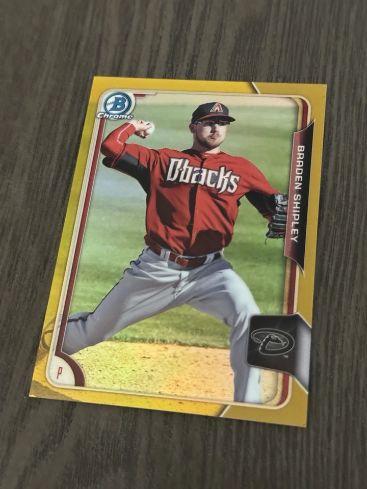 Tarjeta Braden Shipley 2015 Bowman Chrome Prospects Gold Refractor/50 #BCP228 Foto 1 de 2