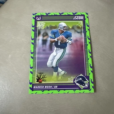 WARREN MOON 2024 Panini Score Halloween Green Bats #295 Seattle Seahawks Foto 1 de 2