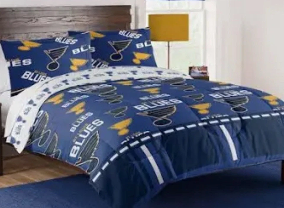 NORTHWEST NHL St Louis BLUES 5 Piece Queen Comforter Set Bed in a Bag Sheets Pillowcases