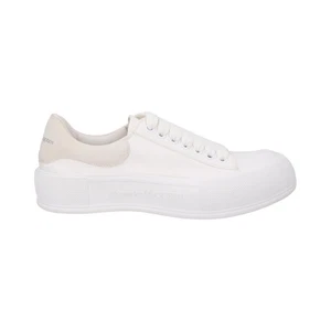 Alexander McQueen Womens Deck Contrast Sneakers Fabric Low Top White EU 40 - Picture 1 of 10