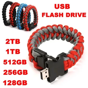 Unidad flash pulsera trenzada de nailon 8 GB ~ 2 TB memoria USB lápiz almacenamiento externo - Imagen 1 de 25