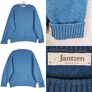 Maglione vintage Jantzen maglia lana Shetland blu manica lunga taglia grande L ? - Foto 1 di 6