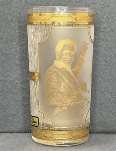 Vaso de vidrio vintage CULVER ORO 22K ELVIS PRESLEY GRACELAND con pegatina - Imagen 1 de 9