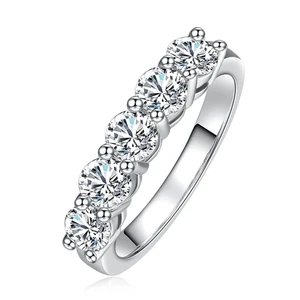 Moissanite Eternity Wedding Band 1.5ct D Color Gold Plated Silver Ring - Picture 1 of 12
