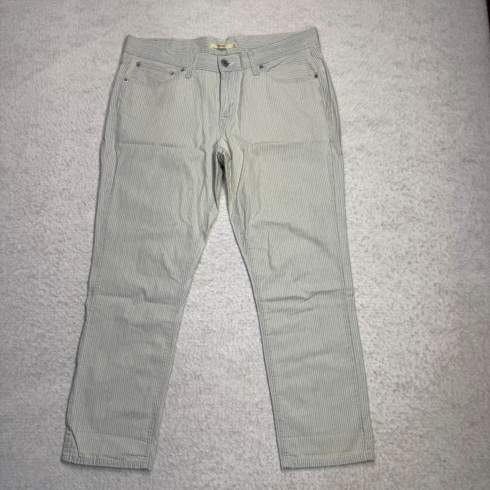 Pantalones Levis Boyfriend pierna recta azul claro rayas para mujer talla 31 (36x26) Foto 1 de 4