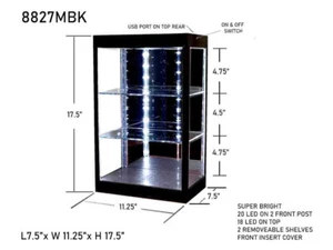 2023 3 Tier Display Case with Mirror Back & LED Lights for 1/64-1/18 Scale Mo... - Picture 1 of 5