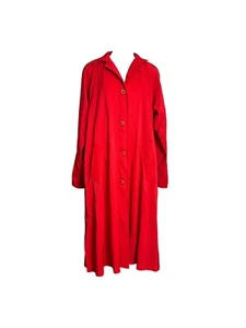 Vintage Vision Womens Size 6 Red Swing Coat Lightweight Trench Button Front - Picture 1 of 8