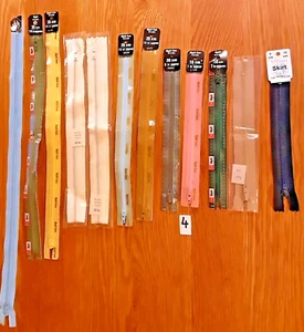Job Lot 12 Vintage Zips - Mixed Makers, Lengths & Colours - New - Read Below - Picture 1 of 3