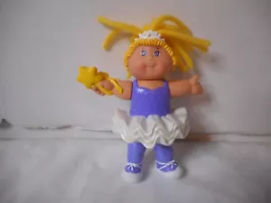 1992 Cabbage Patch Kids Doll Mini Figure Purple Ballerina Dress Poseable 3 1/4" - Picture 1 of 9