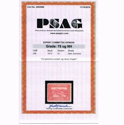 AFFORDABLE GENUINE SCOTT #398 F-VF MINT OG NH PSAG CERT 2¢ PAN PACIFIC #14117 - Image 1 of 3