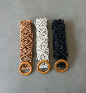 Boho Belt for Women Braided Woven Belt Knotted Waist Belt Waistband Accessories - Picture 1 of 9