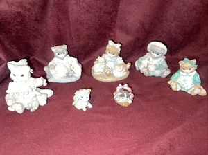 Lot of 5 Calico Kittens Priscilla Hillman/Enesco 1990s Raffle Bingo Numbered LE - Picture 1 of 9