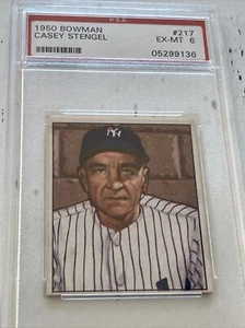1950 Bowman #217 Casey Stengel PSA 6 New York Yankees - Picture 1 of 2