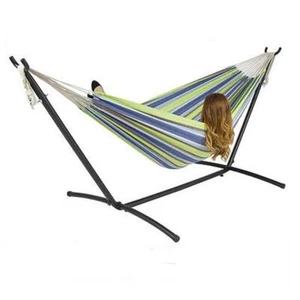 Double Hammock with Space Saving Steel Stand and Portable Carrying Case Patio - Picture 1 of 8