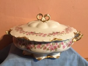Haviland & Co Limoges France Covered Serving Dish W/ Handles,Lid 11" Lil Damage - Picture 1 of 23