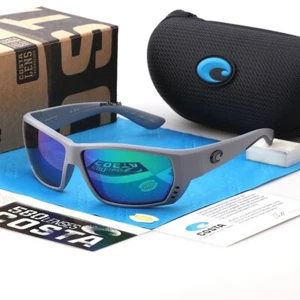 Costa del Mar Tuna Alley Sonnenbrille graues Gestell grüne polarisierte Gläser 580P - Bild 1 von 5