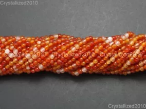 2 Strands Red Carnelian Natural Agate Gemstones Round Beads 6mm 8mm 10mm 15.5" - Picture 1 of 12
