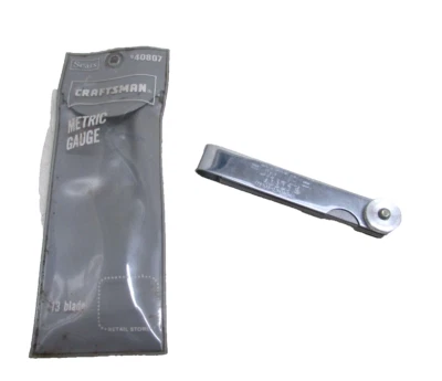 NOS! CRAFTSMAN TOOLS 13-BLADE THICKNESS FEELER GAUGE, METRIC, 40807, USA - Image 1 of 4