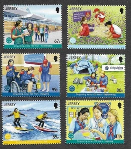JUEGO DE ESTAMPILLAS DE GUÍAS NIÑAS JERSEY MNH - Imagen 1 de 1