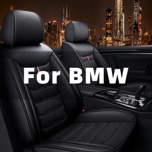 Juego completo de funda de 5 asientos de cuero delantero + trasero cojín envolvente completo para BMW Car - Imagen 1 de 12