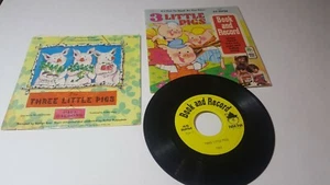 Vintage Three Little Pigs Book And Record.     7B3 - Picture 1 of 10