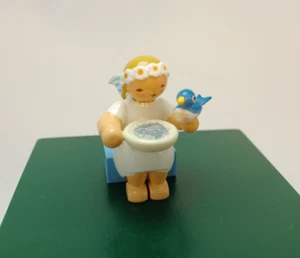 Ángel margarita sentado con plato y pájaro 634/70/7 - Wendt & Kühn "rareza" NUEVO - Imagen 1 de 1
