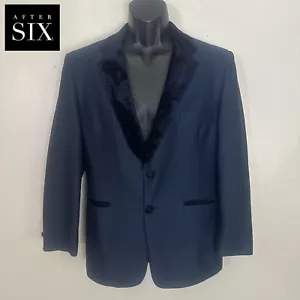 After Six Vintage Velvet Trim Tux Jacket 40S Gently worn Wool / poly blend No si - Picture 1 of 6