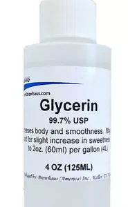 Glicerina ORGÁNICA 99.7% Pura Grado Alimentario LUZ DE LUNA 4 OZ GRADO ALIMENTICIO RÁPIDO MEJOR/USO - Imagen 1 de 2