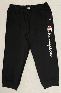 Champion Black Classic Spellout Elastic Waist And Cuff Sweatpants Size 3XL - Picture 1 of 10