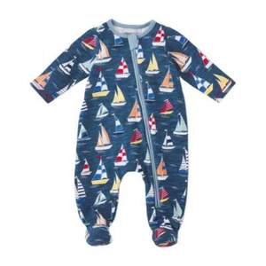 Mud Pie Sail Away Sailboat Zipper Sleeper  6-9 Months - Picture 1 of 2