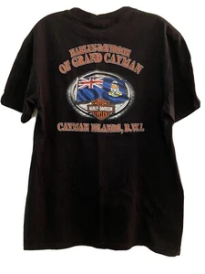 Harley Davidson Of Grand Cayman Islands, BWI Maglietta Uomo Nera Large 2011 H-D - Foto 1 di 8
