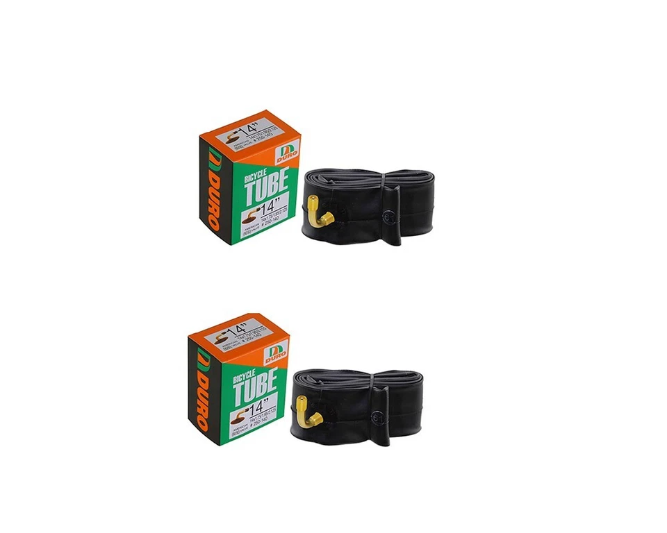 (2) DURO 90 DEGREEE VALVE 33mm BICYCLE 14" x 1.75/1.95/2.125" TUBE 90d Bike - Image 1 of 1