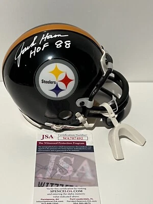 JACK HAM HOF 88 Signed Autographed Auto Pittsburgh Steelers Mini Helmet JSA COA - Image 1 of 3