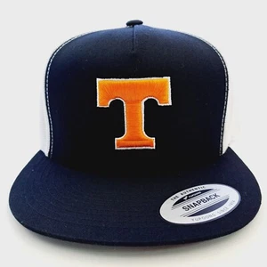 Tennessee Vols FootballFlat Bill Mesh Snapback Puff Embroidered Cap Hat - Picture 1 of 5